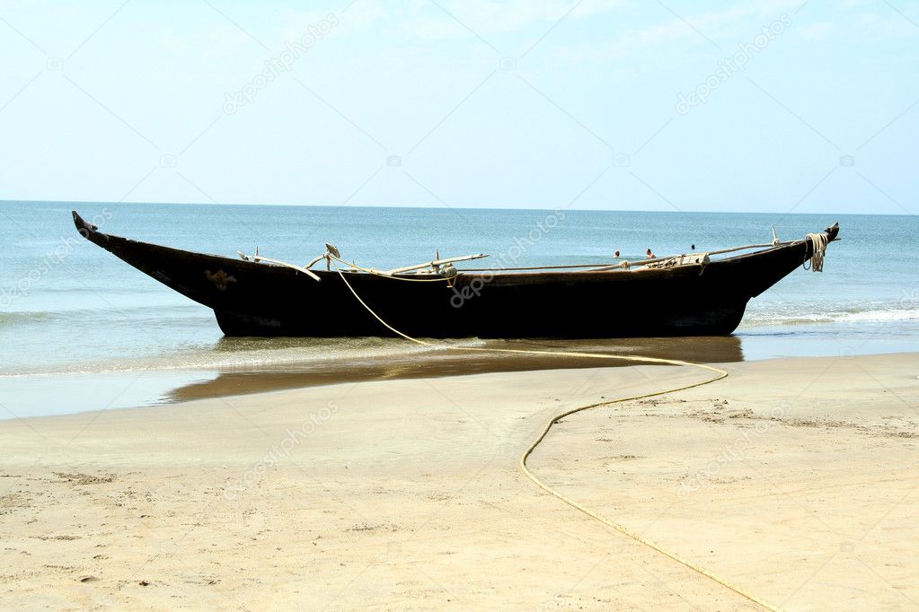 Fishing boat on the ocean - Stock Image