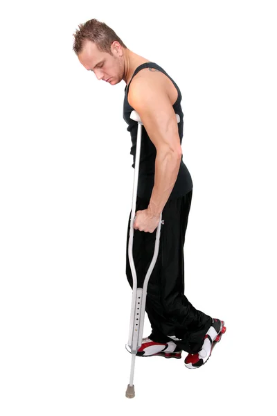 Man In Crutches