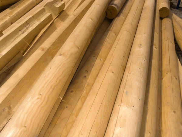 Round wooden logs