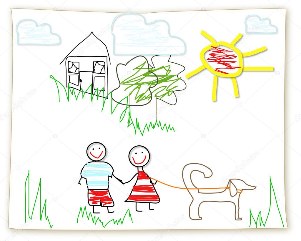 Children Crayon Drawing