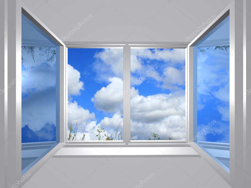 View from the window of blue sky — Stock Photo © Yotka 2259564