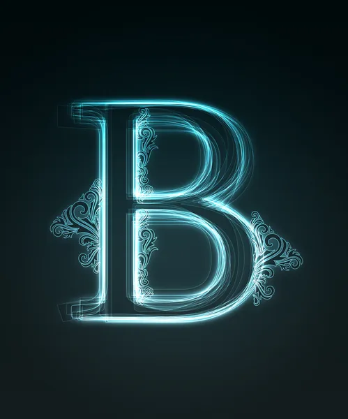 Glowing Font. Shiny Letter B — Stock Photo © Designer_things #2259820