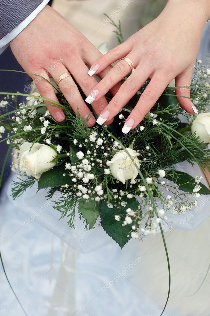 Wedding bouquet from white