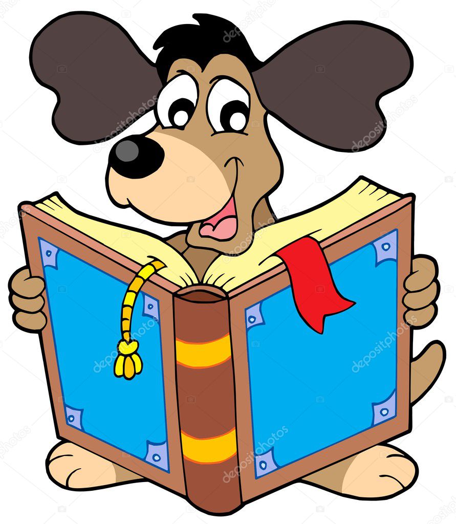 Dog Reading Book