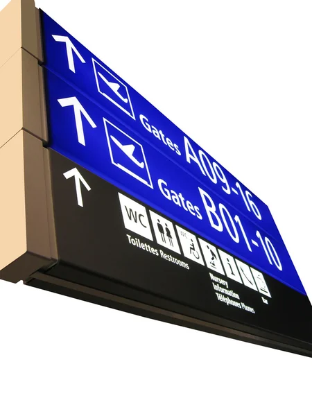 Airport gate sign, flight, isolated