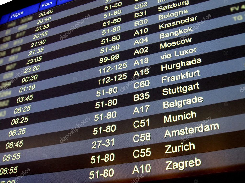 airport schedule board
