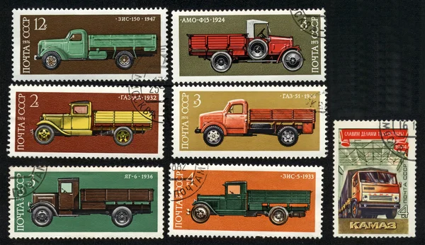 Vintage post stamps with diesel,gasoline