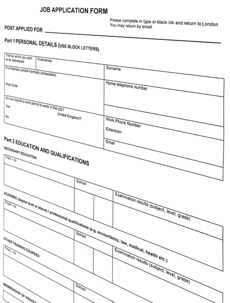 Job Resume Forms