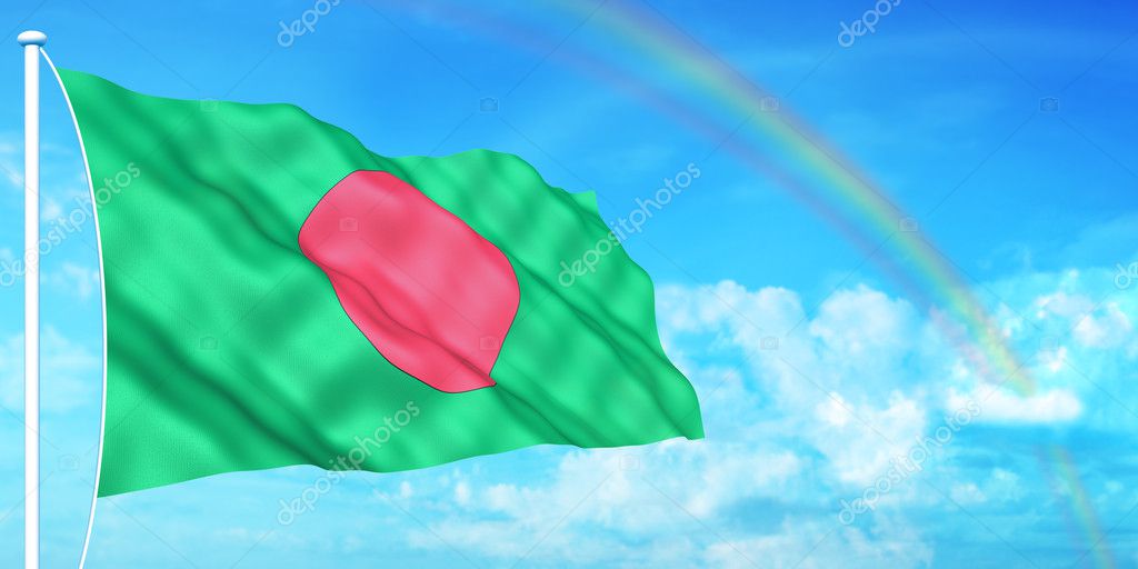 Flying Bangladesh Flag