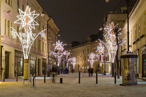 Main street at christmas in Sibiu