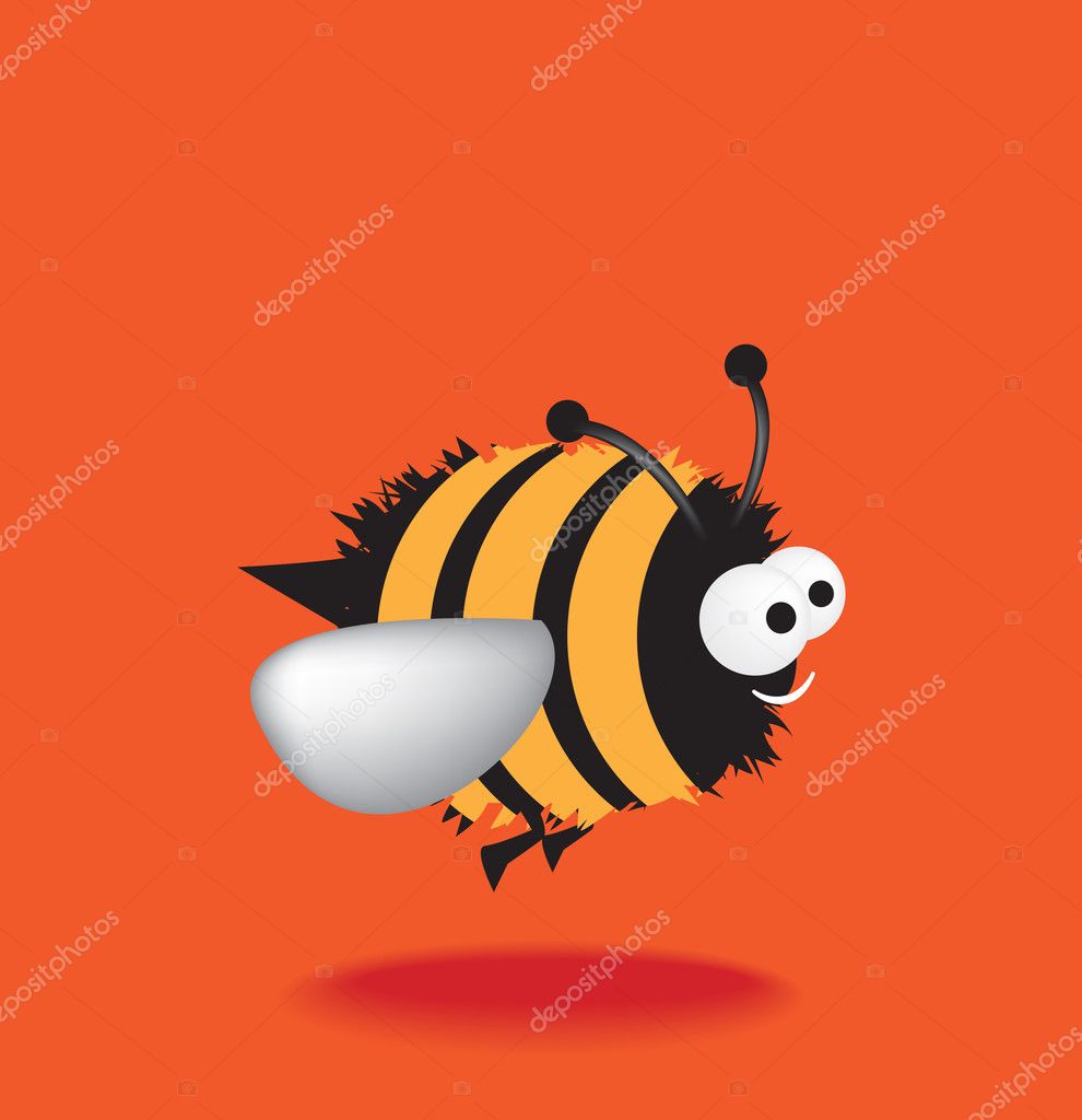 black cartoon bee