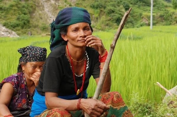 Nepalese Women on green field