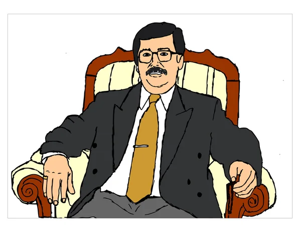 Middle-Aged Sitting Man with eyeglasses