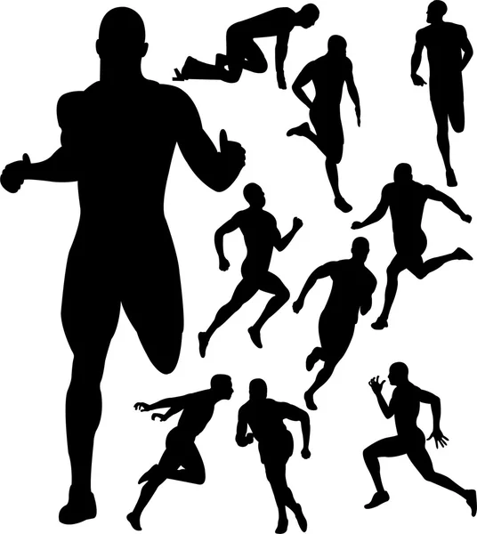 pictures of people running. People running silhouettes by nebojsa78 - Stock Vector