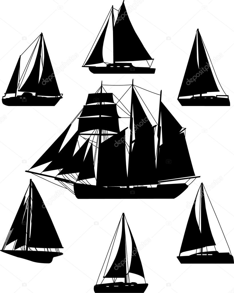 Sailing boats — Stock Vector © nebojsa78 #2558733
