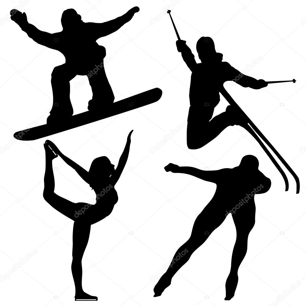 freestyle skiing silhouette