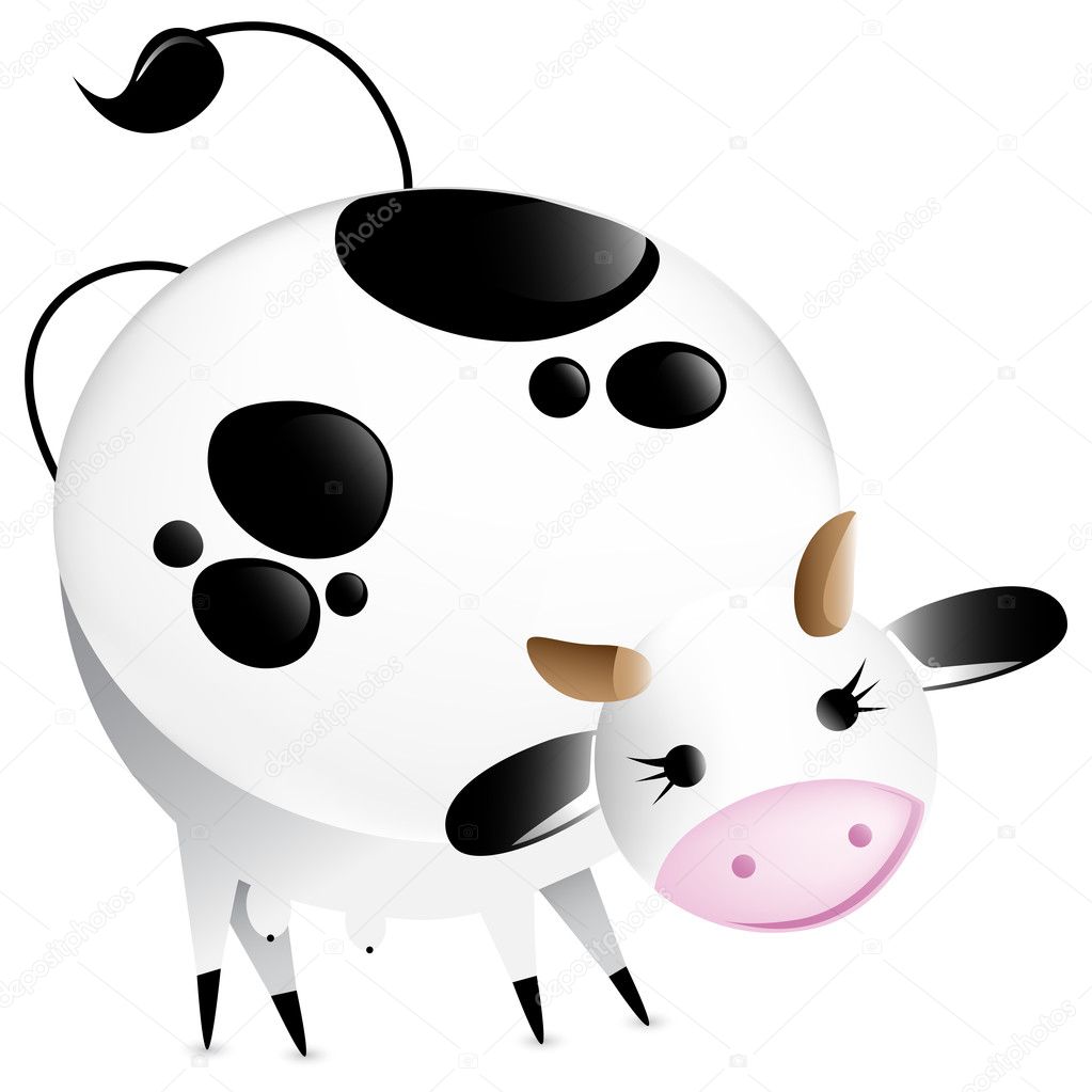 Cute vector glossy cow — Stock Vector © gubh83 #2639542
