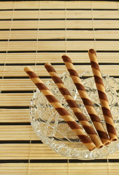 Striped wafer rolls