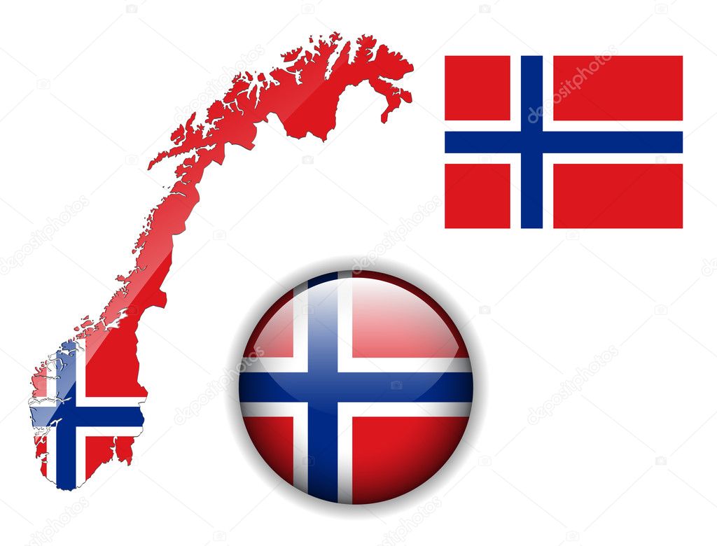 Norway Map Flag