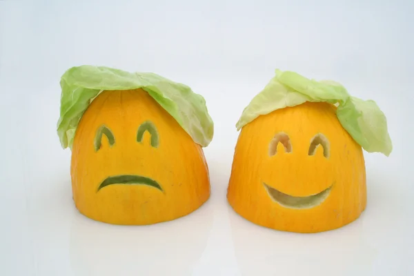Two melons - happy and sad