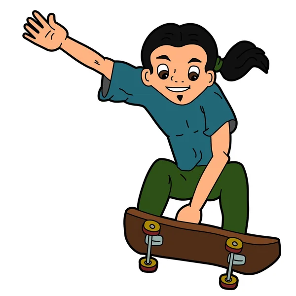 Jumping skateboarder cartoon
