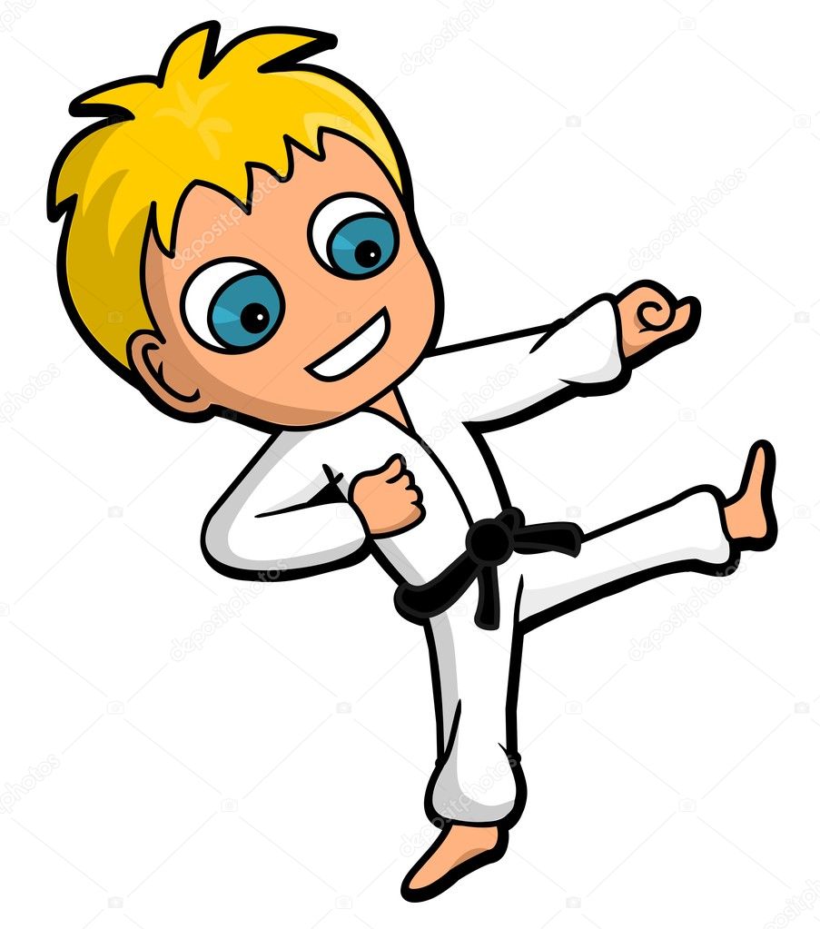Karate kid cartoon — Stock Vector #2262127