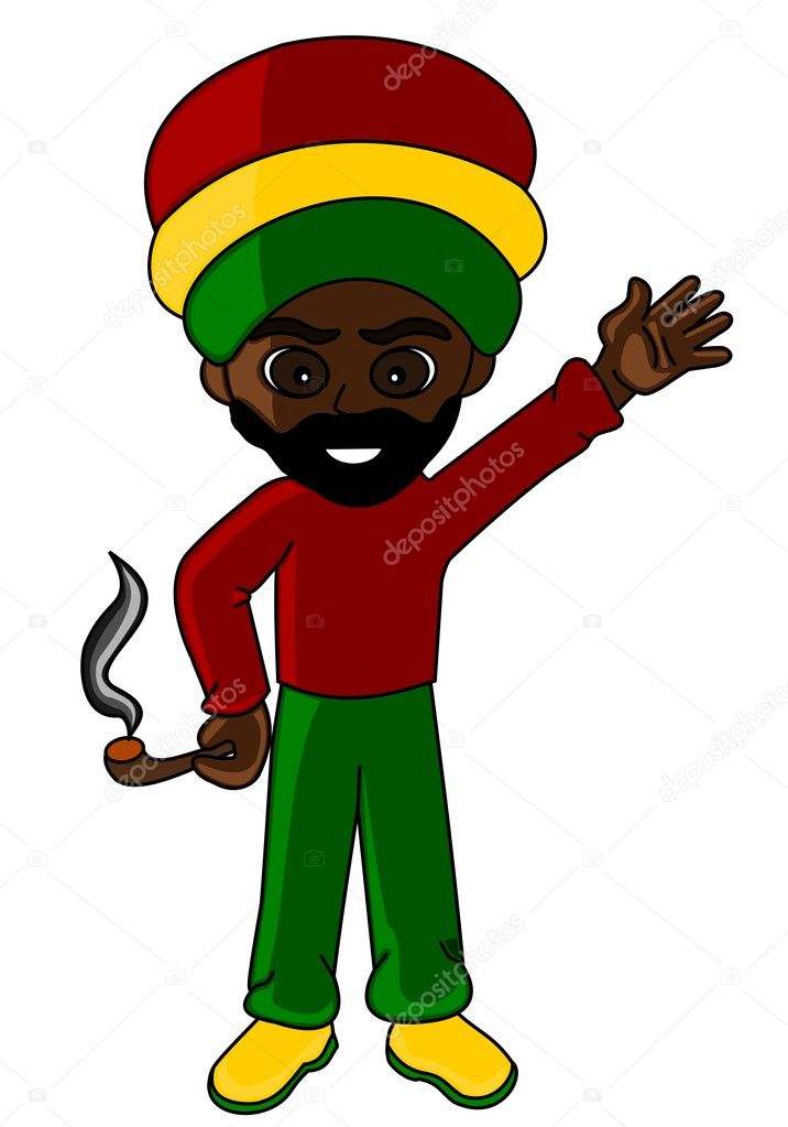 Cartoon Rastafarian