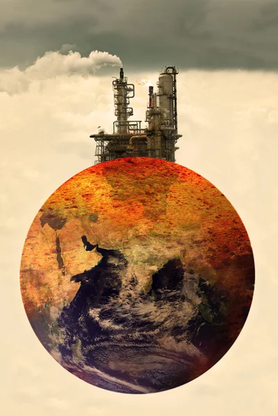Concept photo of pollution on earth