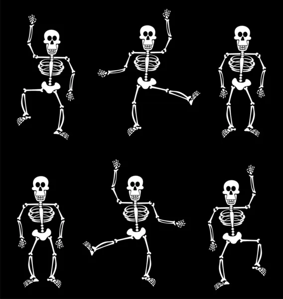 Skeleton Halloween on Halloween Skeletons Dancing On Black Bac   Stock Vector    Cienpies