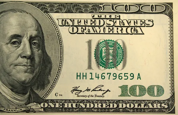 hundred dollar bill. One hundred dollar bill