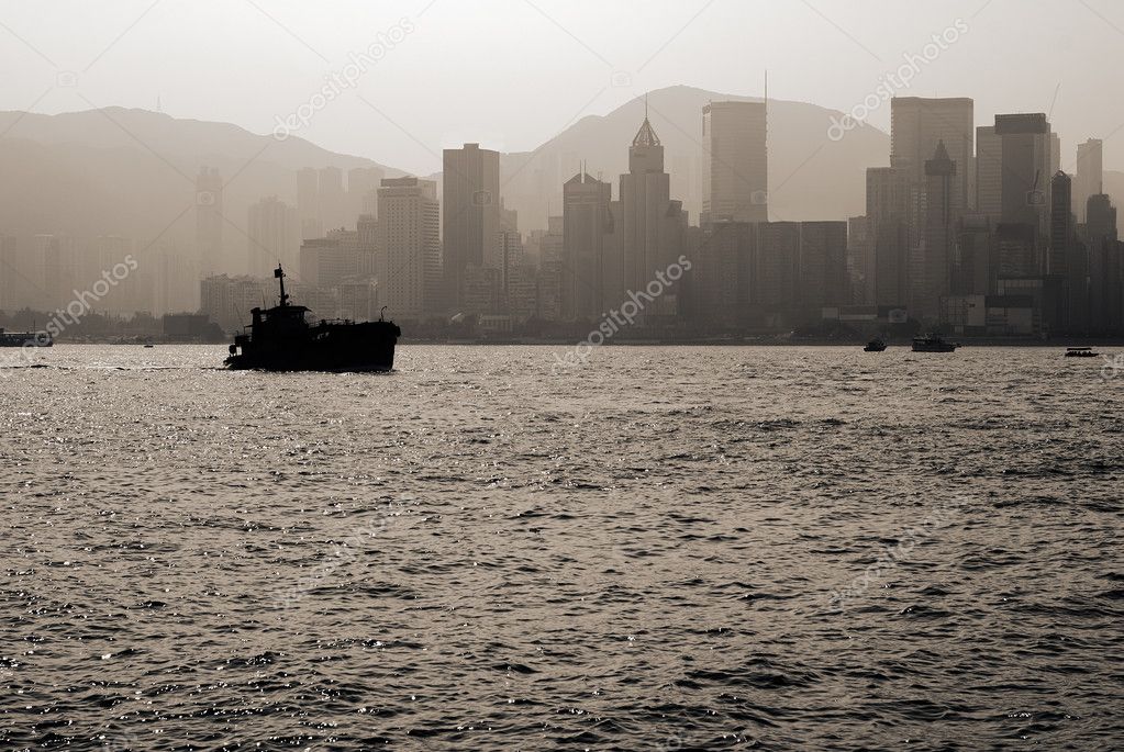 City skyline with silhouette