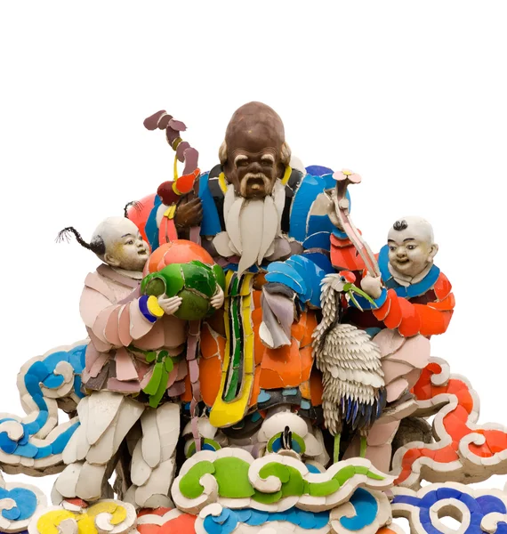 Three color Chinese god on roof