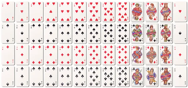 Full deck of cards with shadows