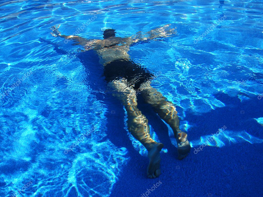 man in pool