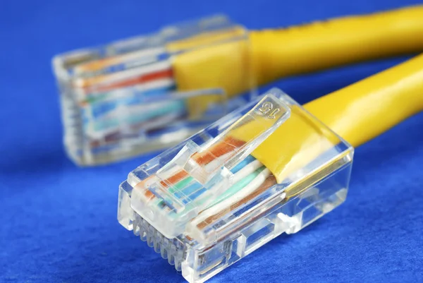 Close-up view of the Ethernet cable
