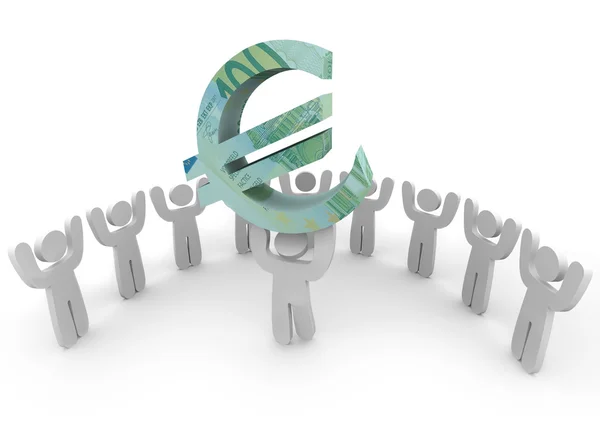 euro sign vector. Carrying Euro Sign - Crowd