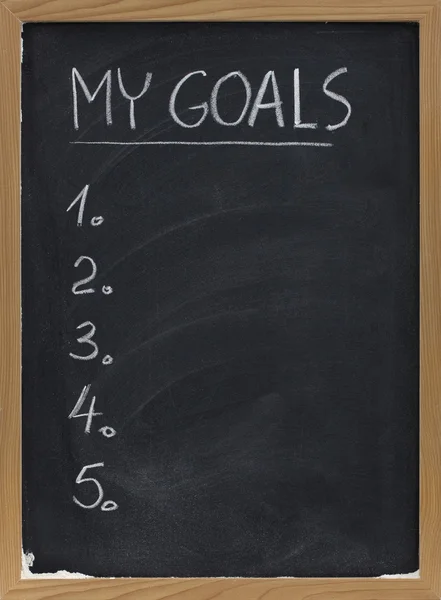 My goals list on blackboard