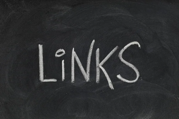 Links headline on blackboard
