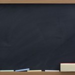 Blank blackboard with eraser and chalk