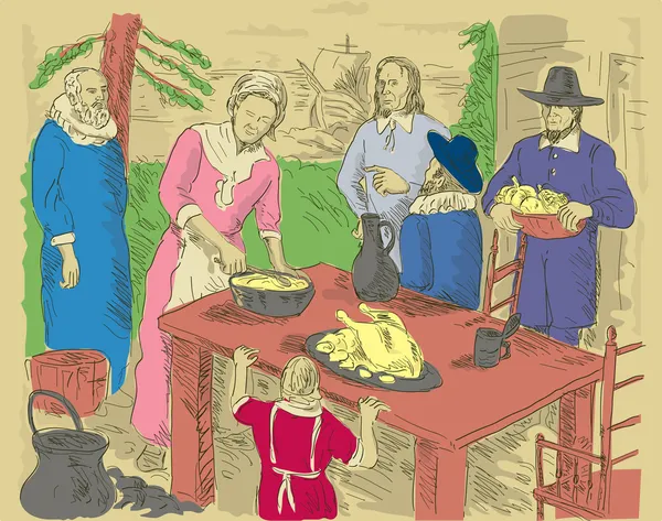 first thanksgiving image free. Pilgrims first thanksgiving dinner by Patrimonio Designs Limited - Stock 