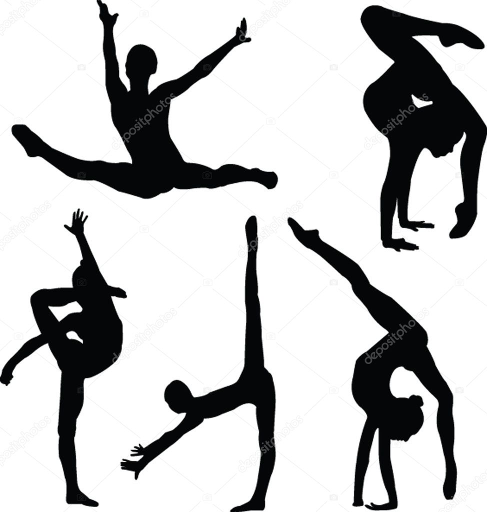 gymnastics clipart black and white free - photo #44