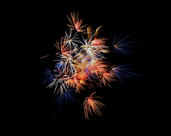 Patriotic Red, White, and Blue Fireworks