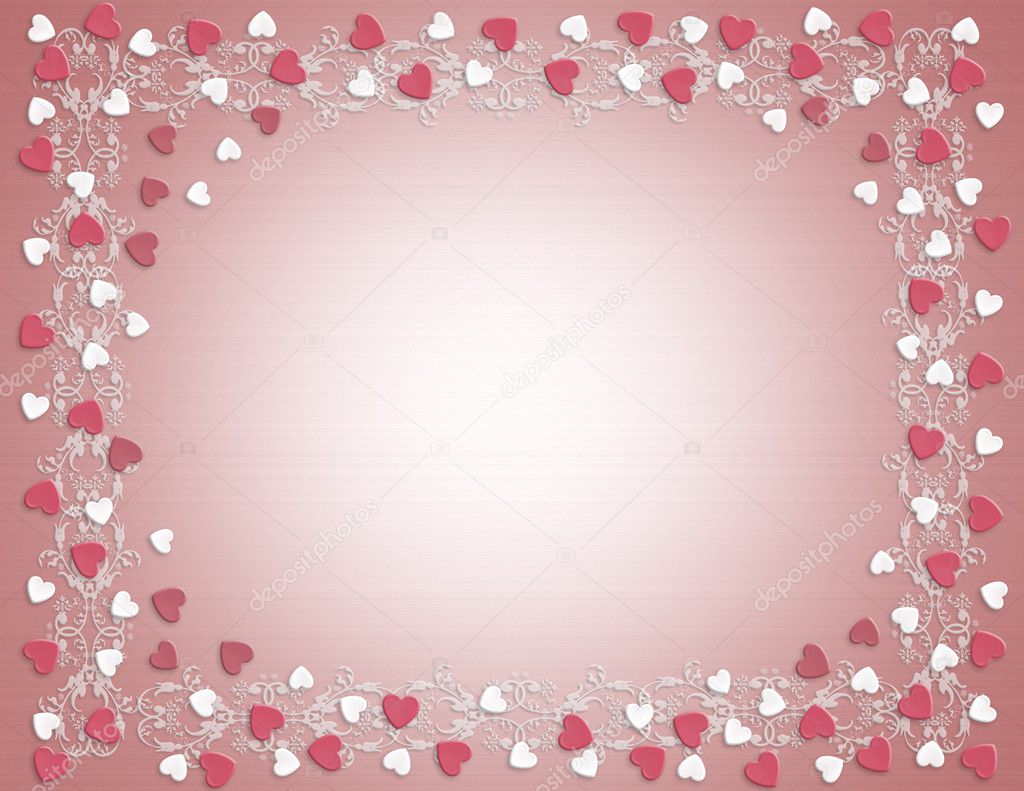 pink hearts border