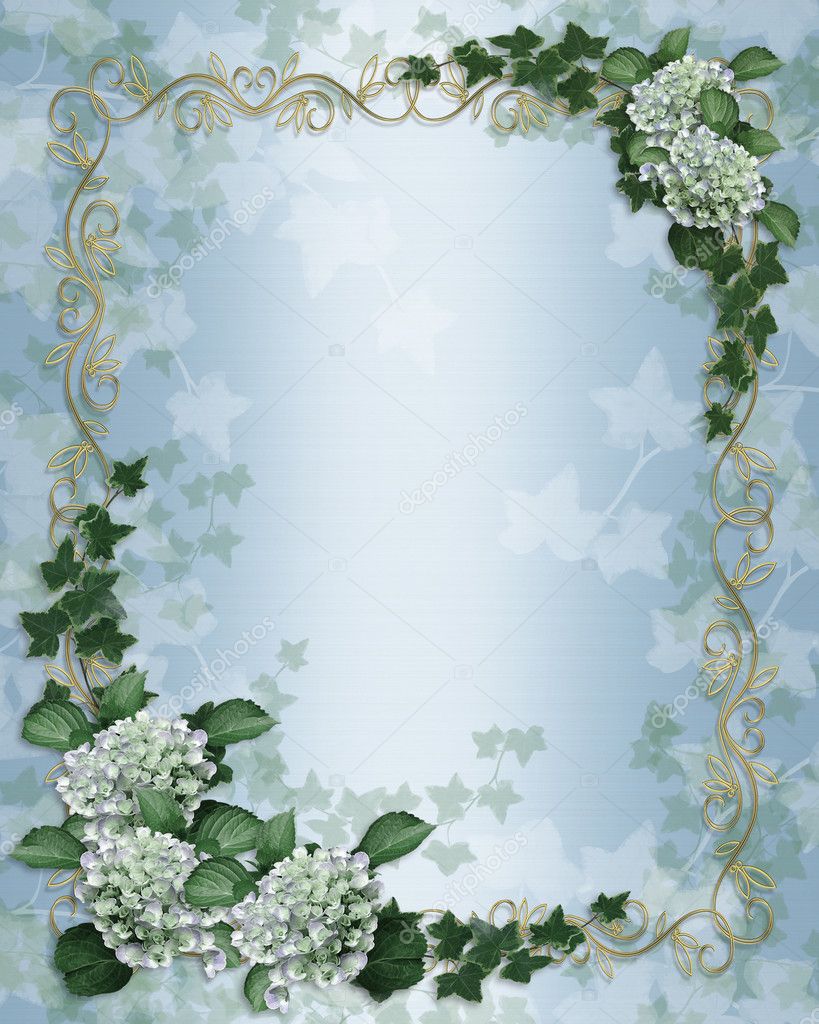 framing wedding invitation with flowers