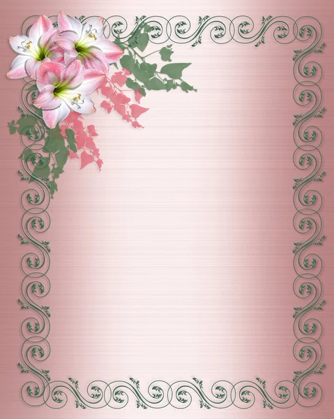 Amaryllis pink flower wedding Border by Irisangel Stock Photo