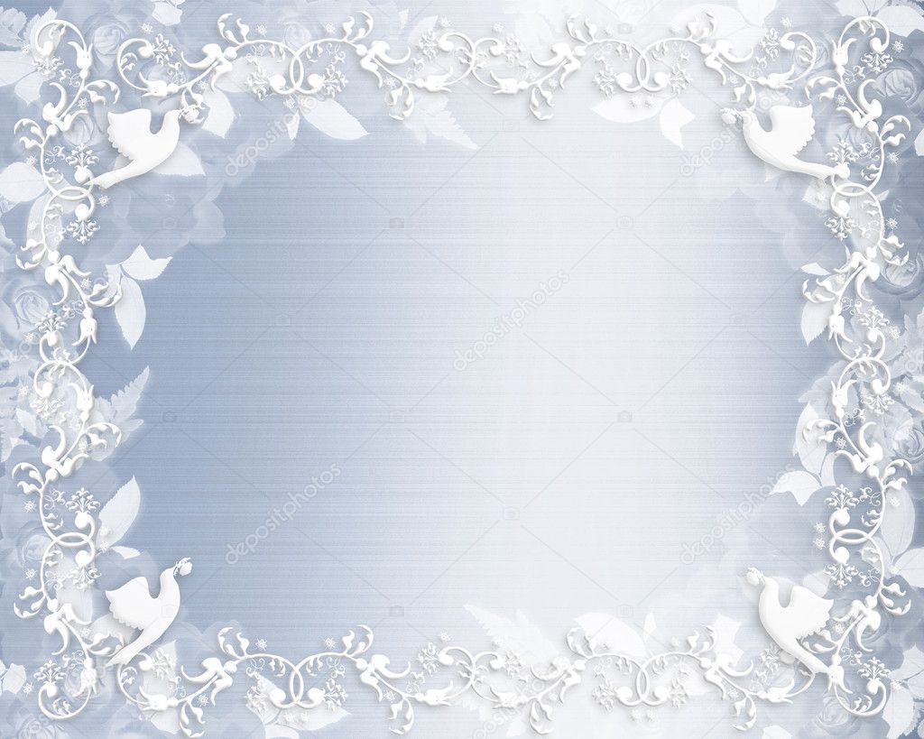 free blank wedding invitation templates blue colour