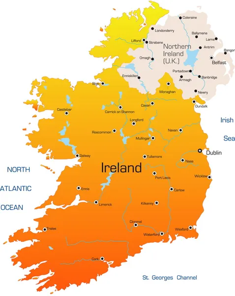 Ireland  on Ireland Map   Stock Vector    Ruslan Olinchuk  2080261