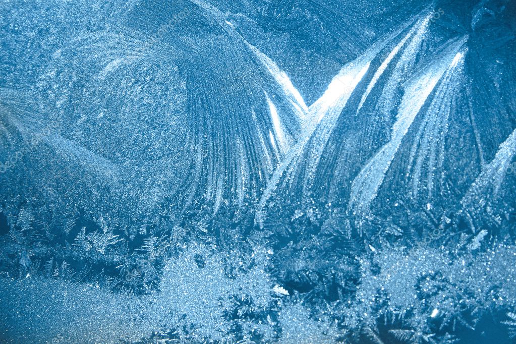 Frozen ice on window glass — Stock Photo © zinnat 2133434