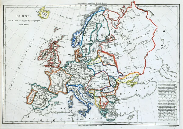 Old map of Europe.