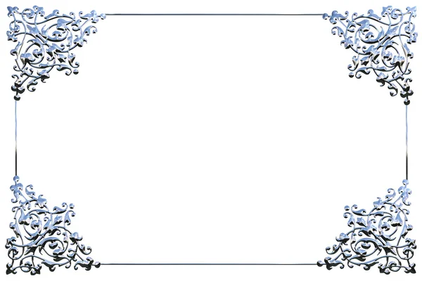 Abstract chrome metal floral frame